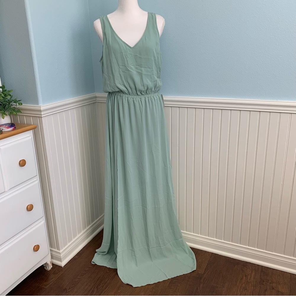 Show Me Your Mumu Kendall Maxi Bridesmaid Dress Dusty Mint Crisp Green